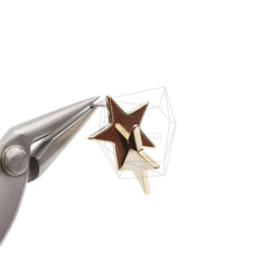 ERG-2005-G【2個入り】ダブルスターピアス,Double Star Earring Post 4枚目の画像