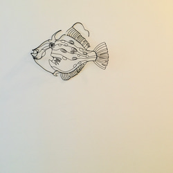 ワイヤーアート　ワイヤークラフト  魚　さかな　マルハギ【受注制作】 10枚目の画像