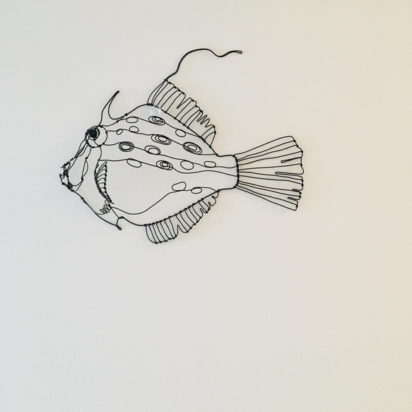 ワイヤーアート　ワイヤークラフト  魚　さかな　マルハギ【受注制作】 3枚目の画像