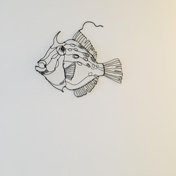 ワイヤーアート　ワイヤークラフト  魚　さかな　マルハギ【受注制作】 1枚目の画像