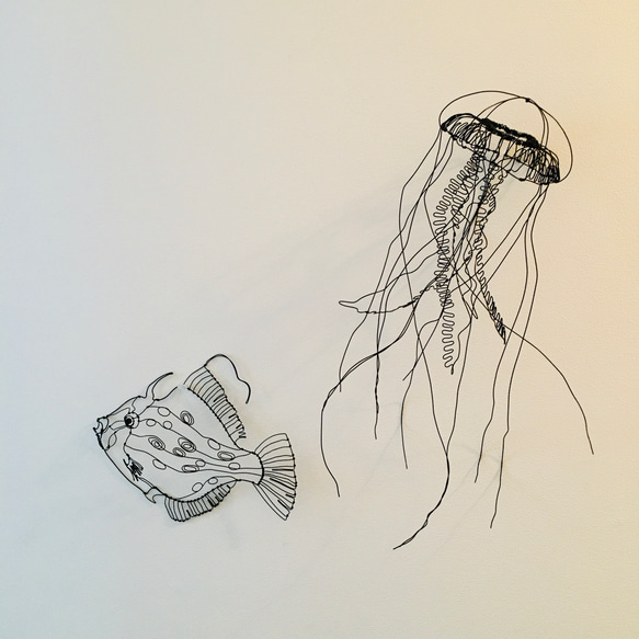ワイヤーアート　ワイヤークラフト  魚　さかな　マルハギ【受注制作】 15枚目の画像