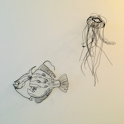 ワイヤーアート　ワイヤークラフト  魚　さかな　マルハギ【受注制作】 14枚目の画像