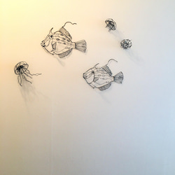 ワイヤーアート　ワイヤークラフト  魚　さかな　マルハギ【受注制作】 16枚目の画像