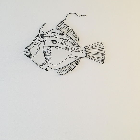 ワイヤーアート　ワイヤークラフト  魚　さかな　マルハギ【受注制作】 2枚目の画像
