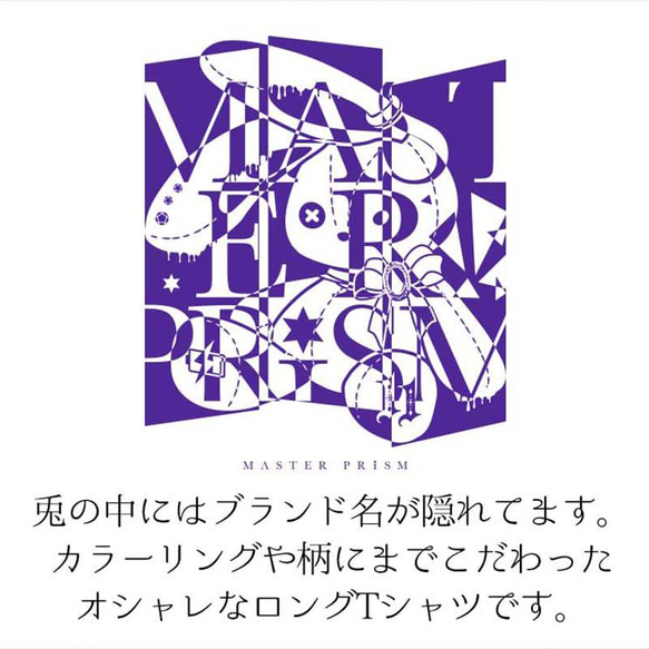 MASTERPRISM USAGI×BLACK×PURPLE プリントTシャツ ビッグサイズ おしゃれ ユニセックス 9枚目の画像