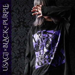 MASTERPRISM USAGI×BLACK×PURPLE プリントTシャツ ビッグサイズ おしゃれ ユニセックス 3枚目の画像