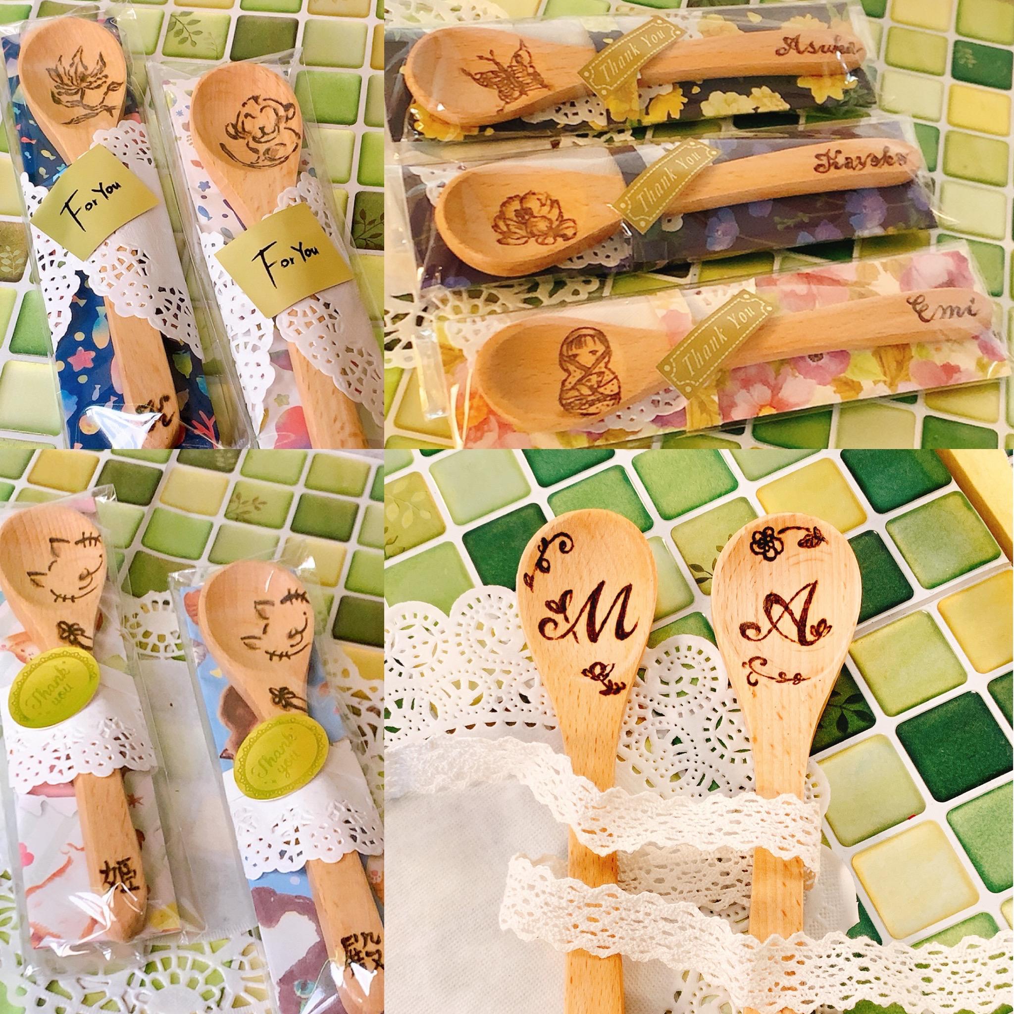 ウッドバーニング 箸 スプーン フォーク イラスト 名入れ 無料 名前