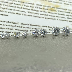 ～ひとつぶCZキュービックピアス～ No.3113 K14WG キュービックジルコニアCZ ピアス 2枚目の画像