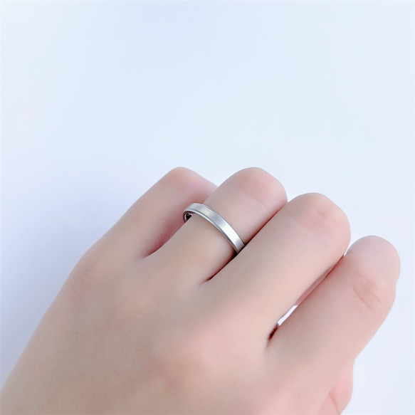 しっとり輝くペアリング  シルクマット  誕生石 刻印 ステンレス 指輪  ペア 名入れ 結婚指輪 マリッジリング 9枚目の画像