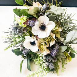 アーティフィシャルブーケ　＊＊アネモネ・ラベンダー・テトラゴナのナチュラルbouquet＊＊ 9枚目の画像