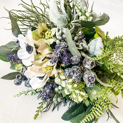 アーティフィシャルブーケ　＊＊アネモネ・ラベンダー・テトラゴナのナチュラルbouquet＊＊ 6枚目の画像