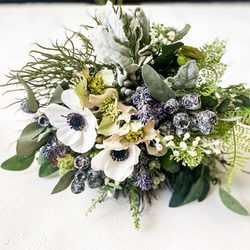 アーティフィシャルブーケ　＊＊アネモネ・ラベンダー・テトラゴナのナチュラルbouquet＊＊ 8枚目の画像