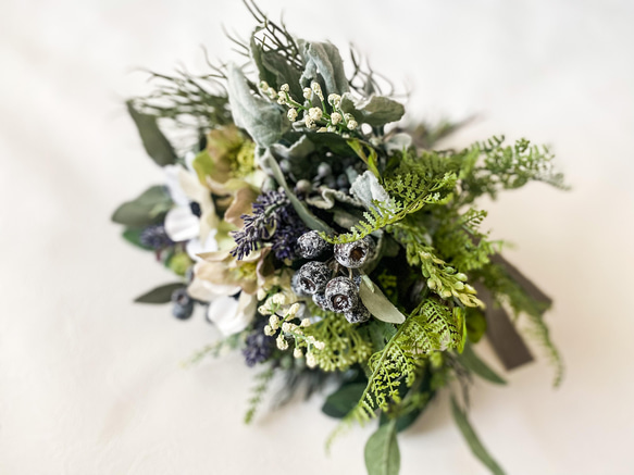 アーティフィシャルブーケ　＊＊アネモネ・ラベンダー・テトラゴナのナチュラルbouquet＊＊ 10枚目の画像