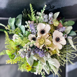 アーティフィシャルブーケ　＊＊アネモネ・ラベンダー・テトラゴナのナチュラルbouquet＊＊ 4枚目の画像