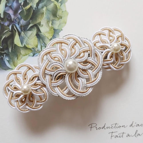 水引の華やかなバレッタ 和風 和モダン バレッタ もなかもな 通販