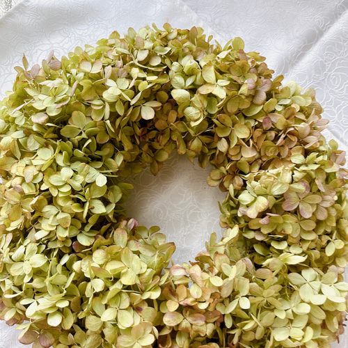 数量限定》アナベルのナチュラルリース Lサイズ happyクリスマス