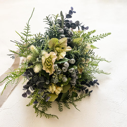 アーティフィシャルブーケ　＊＊クリスマスローズ・ローズマリー・ユーカリbouquet＊＊ 1枚目の画像