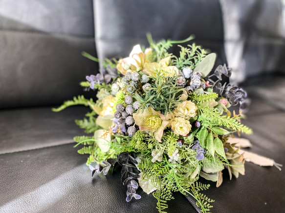 アーティフィシャルブーケ　＊＊クリスマスローズ・ローズマリー・ユーカリbouquet＊＊ 7枚目の画像