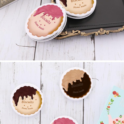 コンパクトミラー ミラー クッキー クラッカー お菓子 拡大鏡 両面