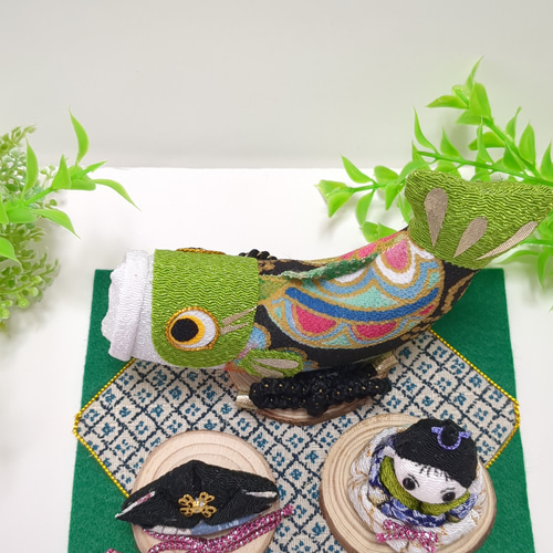 ちりめん細工歳時記 ✾端午の節句✾ こどもの日のお祝い 新緑色の