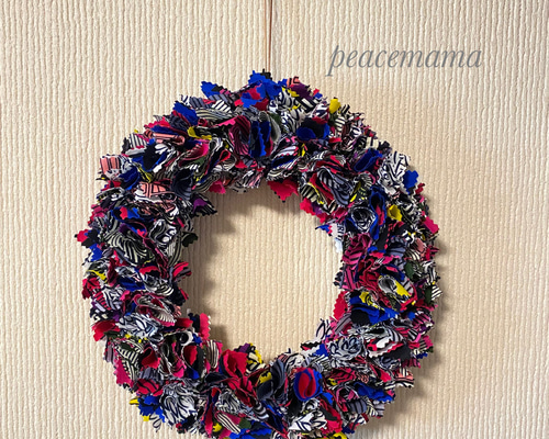 606.607.608＊~＊ミッケ様 専用＊~布リース フラワーリース アフリカ布