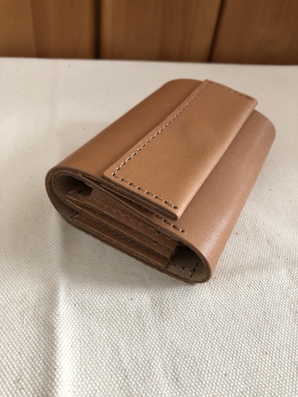 三つ折り財布  コンパクト財布 姫路レザー 本革 3枚目の画像