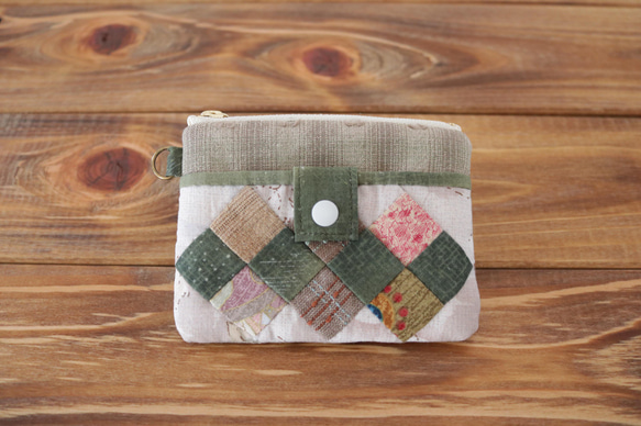 四角つなぎのパスケース（グリーン） 1枚目の画像