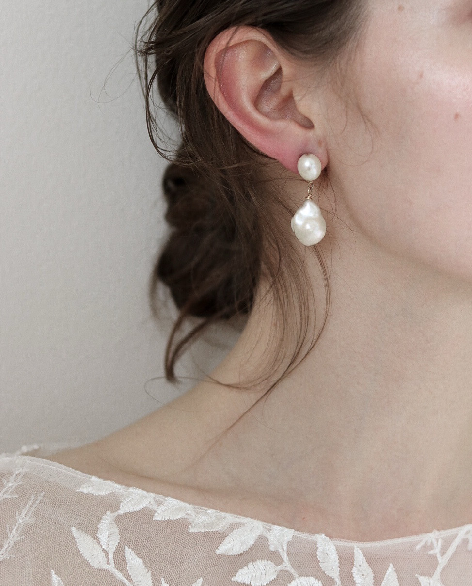 oyster pearl drop 14kgf・K18ピアス/イヤリング【Perle de blanc Jewelry】