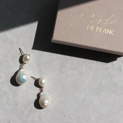 oyster pearl drop 14kgf・K18ピアス/イヤリング【Perle de blanc Jewelry】 2枚目の画像