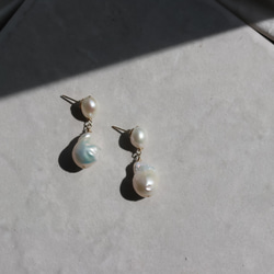 oyster pearl drop 14kgf・K18ピアス/イヤリング【Perle de blanc Jewelry】 7枚目の画像