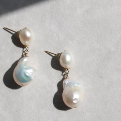 oyster pearl drop 14kgf・K18ピアス/イヤリング【Perle de blanc Jewelry】 1枚目の画像