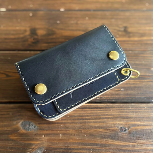 ヌメ革/丘染めD.NAVY ミドルトラッカーウォレット-02 42talon ヌメ革/丘染めD.NAVY ミドルトラッカーウォレット-02 42talon