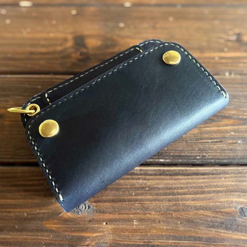 ヌメ革/丘染めD.NAVY ミドルトラッカーウォレット-02 42talon ヌメ革/丘染めD.NAVY ミドルトラッカーウォレット-02 42talon