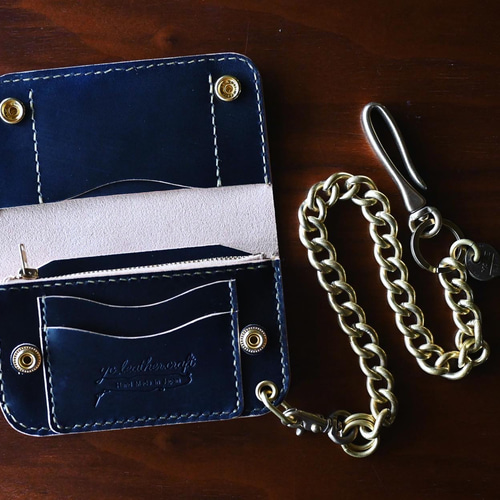 ヌメ革/丘染めD.NAVY ミドルトラッカーウォレット-02 42talon ヌメ革/丘染めD.NAVY ミドルトラッカーウォレット-02 42talon