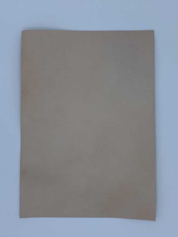 鹿革　ポルティラ・タンニン鞣し　ヌメ革ハード　ナチュラル色　A4サイズ 1枚目の画像