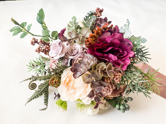アーティフィシャルブーケ　＊＊イングリッシュローズをたくさん使ったbouquet＊＊ 1枚目の画像