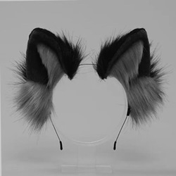 【ギフトホットセール】6カラーブロッキングシミュレーション猫耳ヘッドバンド|リアルな獣耳毛皮のようなオオカミ耳犬耳日系アメリカ人 4枚目の画像