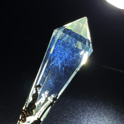 OLINA DESIGN純天然 藍針白水晶/藍針茶晶天使淚/單尖項鍊Blue Needle Pendulum 第3張的照片