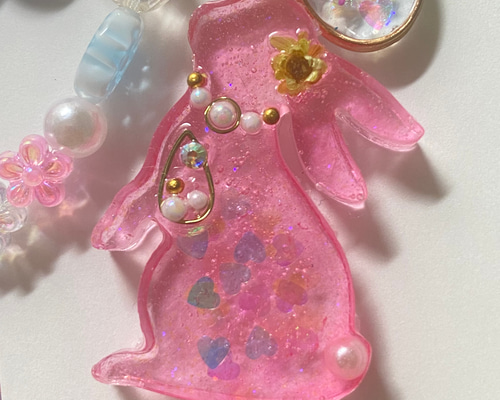 受注】☆琉球ガラス☆ぐでねこ☆チャーム キーホルダー レジン