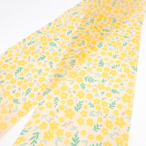 オーガンジーフラワーリボン【 Organza Flower / Yellow 】120mm×1m 3枚目の画像