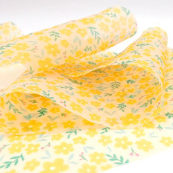 オーガンジーフラワーリボン【 Organza Flower / Yellow 】120mm×1m 2枚目の画像