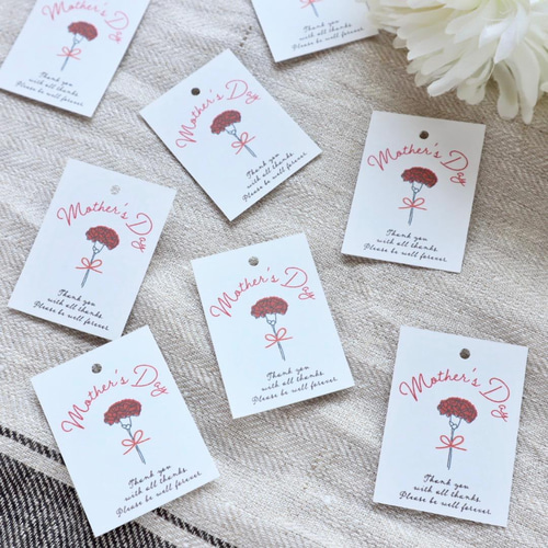 母の日メッセージカードタグ HappyMother'sDay ギフト ラッピング タグ