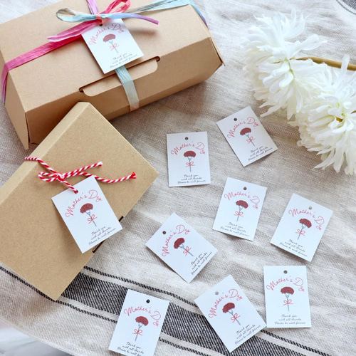 母の日メッセージカードタグ HappyMother'sDay ギフト ラッピング タグ