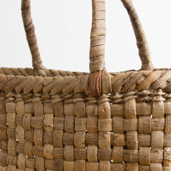 国産くるみの市松編みカゴバッグ 6枚目の画像