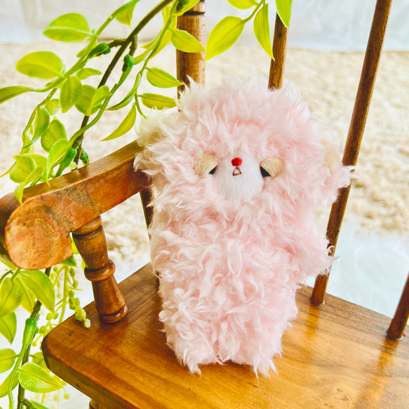 もこもこ♡チビねむちゃん【ピンク】 ぬいぐるみ くまはな。 通販