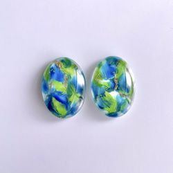 glass oval tulip color Earrings 13枚目の画像