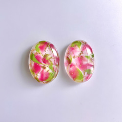glass oval tulip color Earrings 11枚目の画像