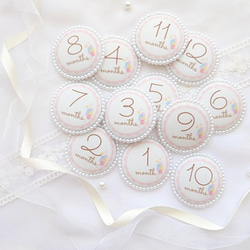 【全3色】♡月齢ロゼット♡ Balloon＆Bear 月齢カード 月齢フォト ニューボーン 13枚目の画像