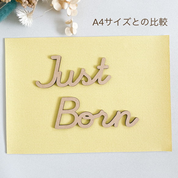 【Just Born】木製　レターバナー・お誕生日/飾り/ウッドレター 5枚目の画像