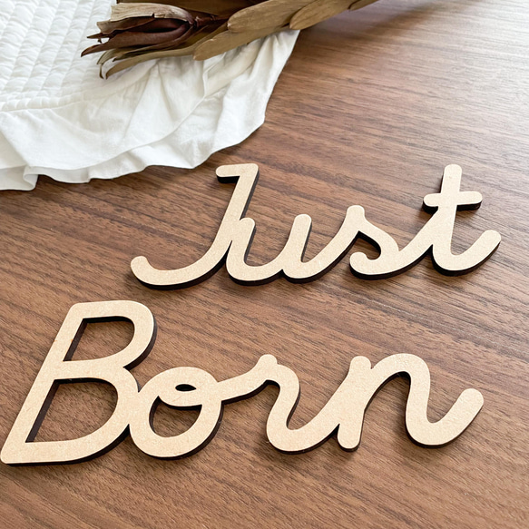 【Just Born】木製　レターバナー・お誕生日/飾り/ウッドレター 7枚目の画像